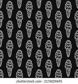 seamless ice cream pattern. vector doodle illustration with ice cream icon. pattern with ice cream