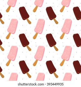 Seamless ice cream pattern. Vector illustration