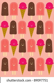 seamless ice cream vector/illustration