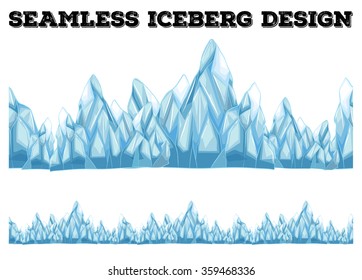 Seamless iceberg design with high peaks illustration