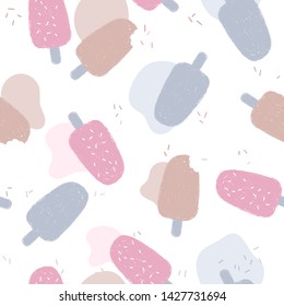 Seamless ice-cream  pattern. Sweet background.