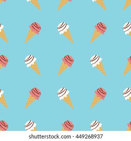 Seamless icecream vector pattern