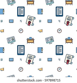 Seamless icon pattern background. Abstract background texture with icons set