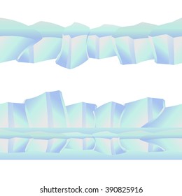 Seamless Icy cliff, iceberg, isolated ice. Cartoon style. It can be used for mobile game interface. Vector illustration.