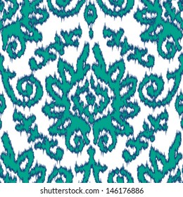 Seamless Ikat Damask Background Pattern 