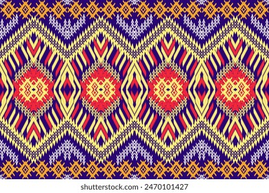 Seamless Ikat ethnic motif Textile illustration, pink embroidery, printed pattern Floral ornaments, patterns, designs for wrapping, silk scarf background textile carpet rug