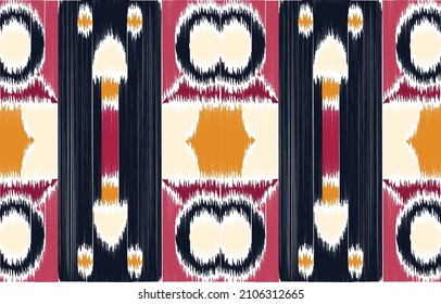 Seamless ikat ethnic pattern vector image. Design for carpet, wallpaper, clothing, wrapping, fabric, cover, textile