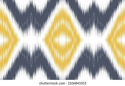  Seamless ikat ethnic pattern vector image. Design for background,carpet,wallpaper,clothing,wrapping,Batik,fabric,Vector illustration.embroidery style.