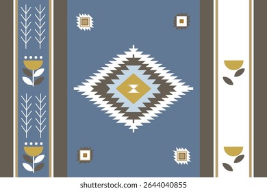Seamless Ikat ethnic patterns in horizontal stripes, perfect for textile, fashion design, fabric printing, and home decor. Inspired by traditional weaving with modern color twist Ideal for background