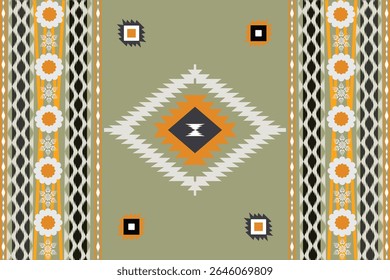 Seamless Ikat ethnic patterns in horizontal stripes, perfect for textile, fashion design, fabric printing, and home decor. Inspired by traditional weaving with modern color twist Ideal for background