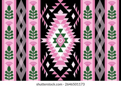 Seamless Ikat ethnic patterns in horizontal stripes, perfect for textile, fashion design, fabric printing, and home decor. Inspired by traditional weaving with modern color twist Ideal for background