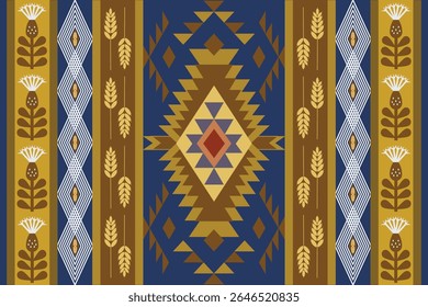 Seamless Ikat ethnic patterns in horizontal stripes, perfect for textile, fashion design, fabric printing, and home decor. Inspired by traditional weaving with modern color twist Ideal for background