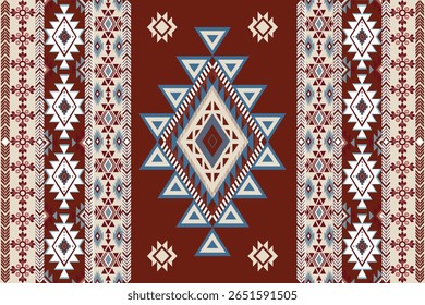 Seamless Ikat ethnic patterns in horizontal stripes, perfect for textile, fashion design, fabric printing, and home decor. Inspired by traditional weaving with modern color twist Ideal for background