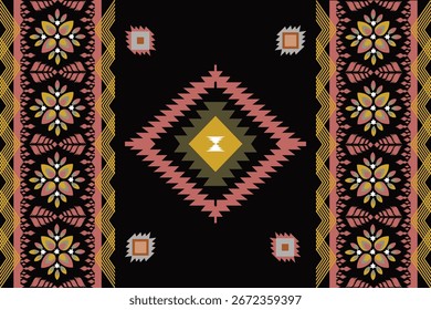 Seamless Ikat ethnic patterns in horizontal stripes, perfect for textile, fashion design, fabric printing, and home decor. Inspired by traditional weaving with modern color twist Ideal for background