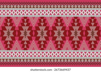 Seamless Ikat ethnic patterns in horizontal stripes, perfect for textile, fashion design, fabric printing, and home decor. Inspired by traditional weaving with modern color twist Ideal for background
