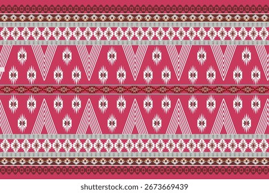 Padrões étnicos Ikat sem costura em listras horizontais, perfeito para têxtil, design de moda, impressão de tecido e decoração de casa. Inspirado pela tecelagem tradicional com torção de cor moderna Ideal para o fundo
