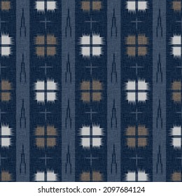 Seamless Ikat Ethnics Pattern On Textures Background