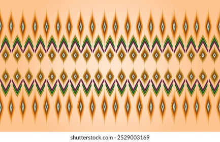 Seamless Ikat Fabric Pattern in Traditional Ethnic Oriental Tribal Style. Mexican Stripes Style. Design for printing on fabric, wallpaper. Vector illustration.