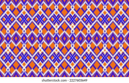 Nahtlose Stoffmuster aus Katzengewebe.Abstraktes Muster aus ethnischen Stoffen.Textiler Hintergrund.Farbiges geometrisches Muster.Stickereigrafik, Teppich, Tapete, Kleidung, Umhüllung, Strickmuster.Zigzag 