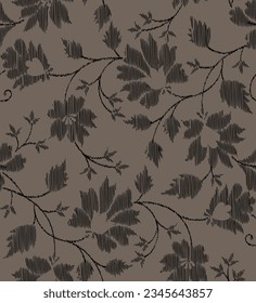 seamless ikat flower pattern on background