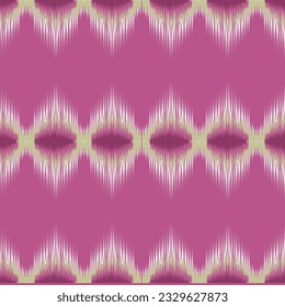 Iikat sin soldadura , patrón geométrico y tribal sobre fondo rosa