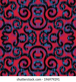 Seamless Ikat Loop Background Pattern
