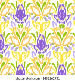 Seamless Ikat Ogee Background Pattern Wallpaper