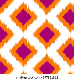 Seamless Ikat Ogee Background Pattern