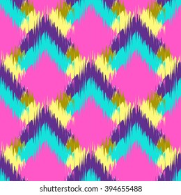 Seamless Ikat Ogee Background Pattern