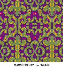 Seamless Ikat Ogee Background Pattern Wallpaper.Ikat Ogee Background Pattern