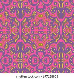 Seamless Ikat Ogee Background Pattern Wallpaper.Ikat Ogee Background Pattern