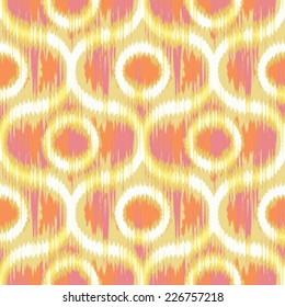 Seamless Ikat Ogee Geometric Background Pattern