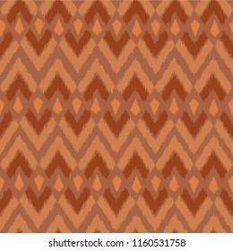 Seamless Ikat ogee pattern as carpet, cloth, curtain, textile design, wallpaper, surface texture background 