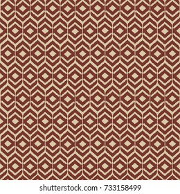Seamless Ikat ogee pattern as carpet, cloth, curtain, textile design, wallpaper, surface texture background 