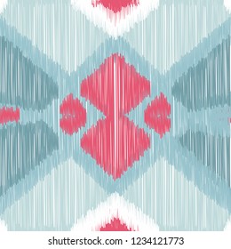 Seamless Ikat Pattern. Abstract  background for textile design, wallpaper, surface textures, wrapping paper.