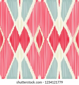 Seamless Ikat Pattern. Abstract  background for textile design, wallpaper, surface textures, wrapping paper.