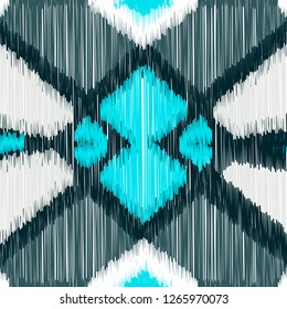 Seamless Ikat Pattern. Abstract  background for textile design, wallpaper, surface textures, wrapping paper.