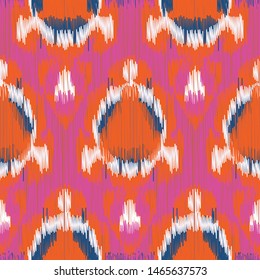 Seamless Ikat Pattern. Abstract  background for textile design, wallpaper, surface textures, wrapping paper.