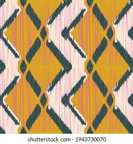Seamless Ikat Pattern. Abstract  background for textile design, wallpaper, surface textures, wrapping paper.