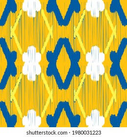 Seamless Ikat Pattern. Abstract  background for textile design, wallpaper, surface textures, wrapping paper.