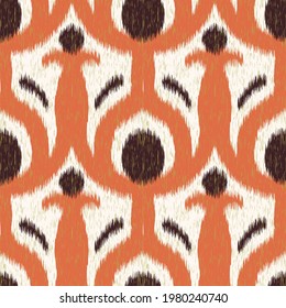 Seamless Ikat Pattern. Abstract  background for textile design, wallpaper, surface textures, wrapping paper.