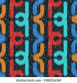 Seamless Ikat Pattern. Abstract  background for textile design, wallpaper, surface textures, wrapping paper.