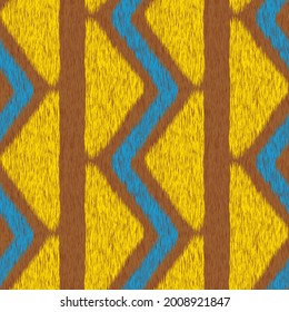 Seamless Ikat Pattern. Abstract  background for textile design, wallpaper, surface textures, wrapping paper.