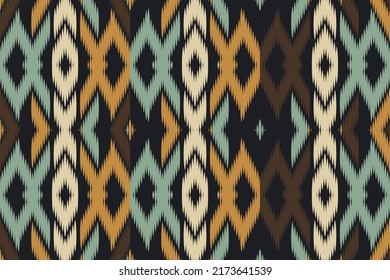 Patrón Ikat sin inconvenientes. Resumen de fondo diseño de vectores de patrones étnicos para diseño textil, Papel tapiz, texturas superficiales, papel envolvente. Ilustración de acciones 