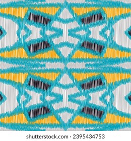 Seamless Ikat Pattern. Abstract  background for textile design, wallpaper, surface textures, wrapping paper.
