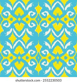 Seamless Ikat Pattern. Abstract  background for textile design, wallpaper, surface textures, wrapping paper.