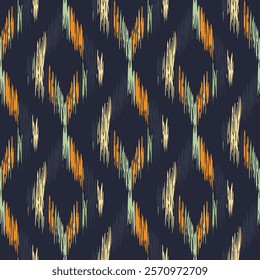 Seamless Ikat Pattern. Abstract  background for textile design, wallpaper, surface textures, wrapping paper.