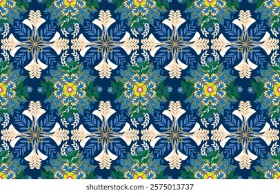 Seamless Ikat Pattern. Abstract background for textile design, wallpaper, surface textures, wrapping paper.