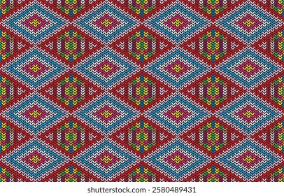 Seamless Ikat Pattern. Abstract background for textile design, wallpaper, surface textures, wrapping paper.