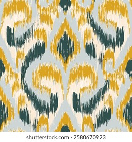 Seamless Ikat Pattern. Abstract  background for textile design, wallpaper, surface textures, wrapping paper.